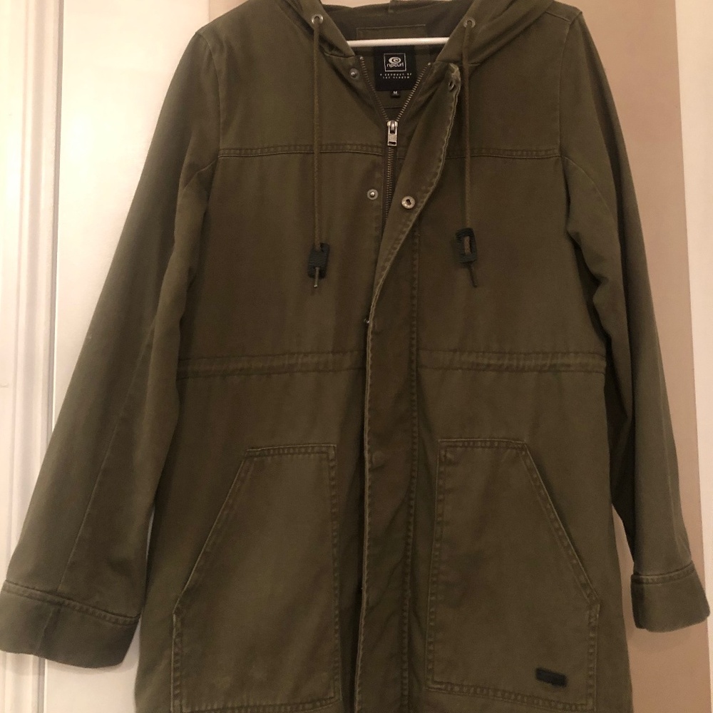 Rip Curl Fall Coat Dark Green— cotton